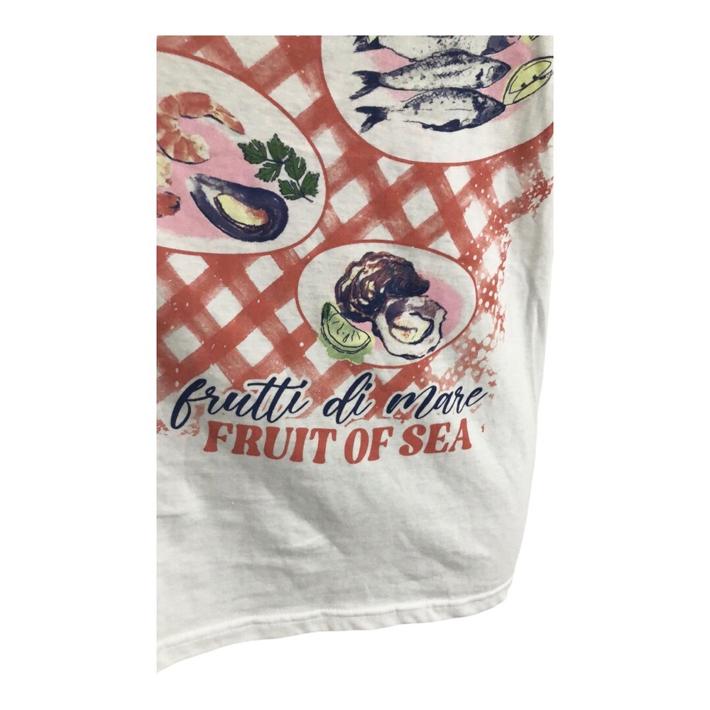 Portofino Frutti di mare fruit of the sea sardine white t-shirt size large brand View 4